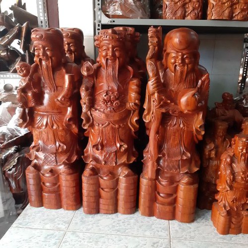 Bộ Tam Đa Gỗ Hương Nguyên Khối Cao 70Cm